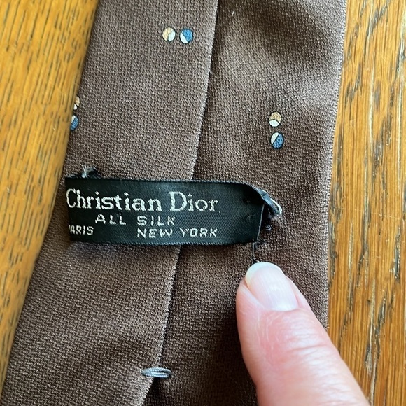 Christian Dior 100% Brown silk tie - Picture 7 of 7